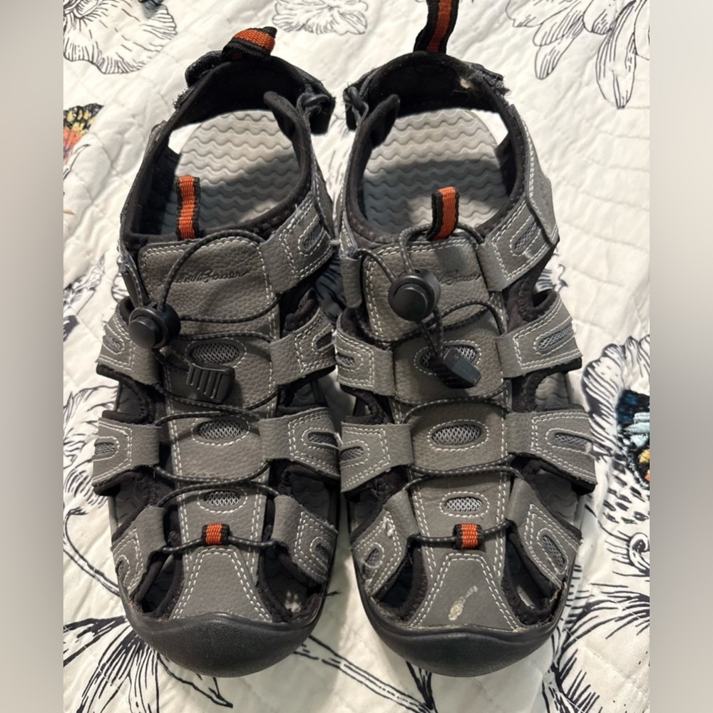 Eddie Bauer Men SZ 10 Merida Sandals Shoes Gray Tommy Fisherman Outdoors